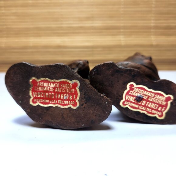 Renaissance Vincenzo Farci Italy Man and Woman Ceramic Bust Heads Pair - Picture 8 of 12